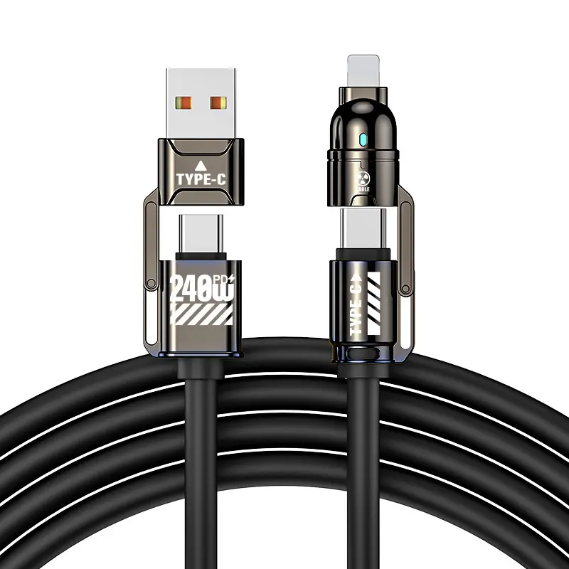 240w Max Fast Charging Cable Charging Accessory Cellphone Durable USB-A/Type-C/lightning, Compatible with iPhone & Samsung Galaxy Series, Multi-Device Quick Charge Solution