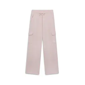 PUMA Womens Essentials Jacquard Straight Cargo Pants Casual - Pink