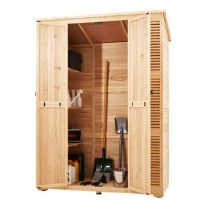Outdoor Wooden Storage Shed Waterproof Garden Tool Shed with Lock 58x78 inch