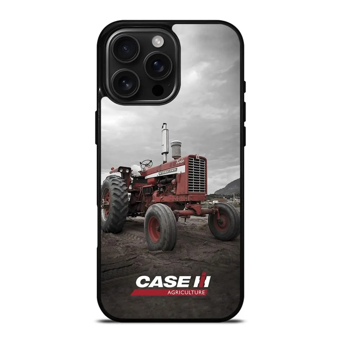 Case IH Agriculture Tractor iPhone Case, Farm Equipment Graphic Phone Cover, Red Black Vintage Tractor Design, Shockproof Protective Hard Shell, Durable Case for iPhone