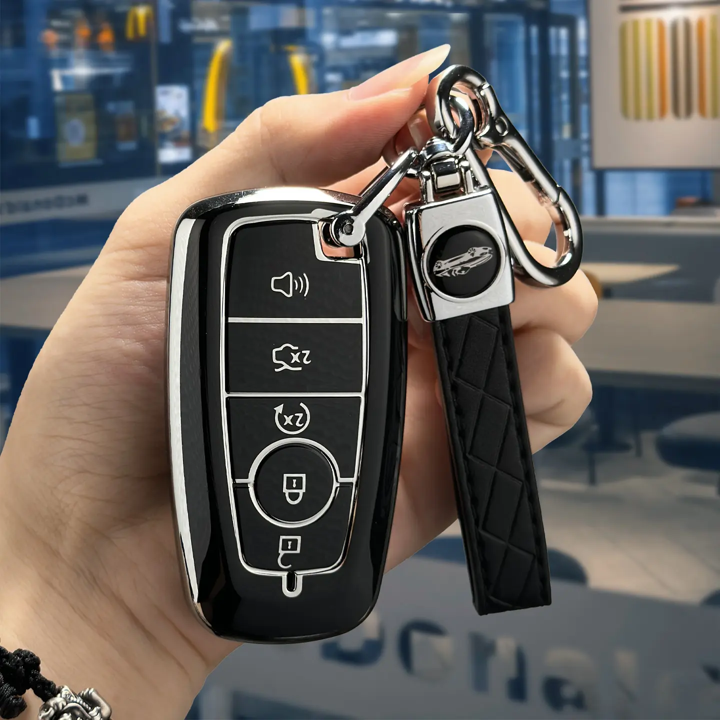 5 button Cover Compatible with Ford Key Fob Case Suit for Keyless Remote Control for F150 F250 F350 F450 F550