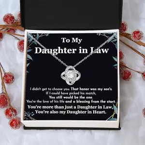 To My Daughter-in-Law Necklace, Gift from Mother-in-Law, Daughter-in-Law Jewelry Gift, Birthday Gifts for Daughter-in-Law, Gift with Message Card