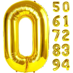 40 Inch Gold Number Balloon 0 10 20 30 40 50 Number Balloons Birthday Decorations Gold Party Supplies for Women Men