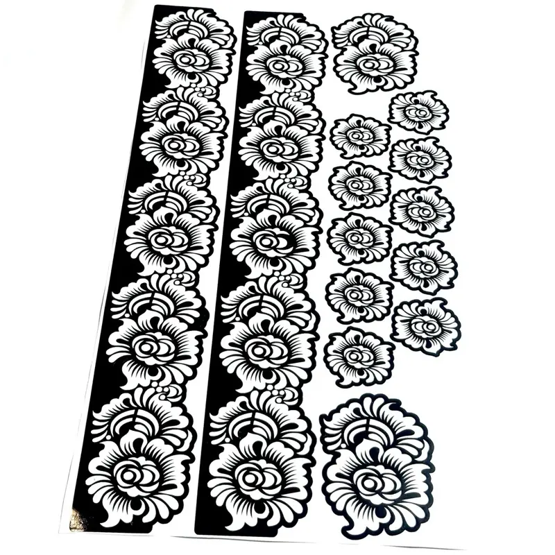 Henna Stencils Full Set - Unique Pattern Henna Stickers for Temporary Tattoos on Hands, Feet, Fingers, All Skin Types, Suitable for Parties, Festivals, Henna Sticker