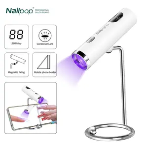 Nail Lamp with Magnetic Stand Mini Handheld UV Light Rechargeable USB Nail Dryer Fast Curing for Gel Polish Glue Gel