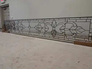 Regal Radiance Intricate Clear Textured Leaded Glass Panel Stained Glass Sidelight and Beveled Cluster S-63