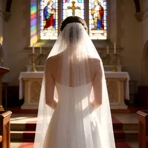 2-piece set, elegant white party embellishment pearl tulle, 30*40 inches, suitable for chair back ties/bridal veils/bridal bouquets/table runners, perfect for spring wedding themes and Valentine's Day.