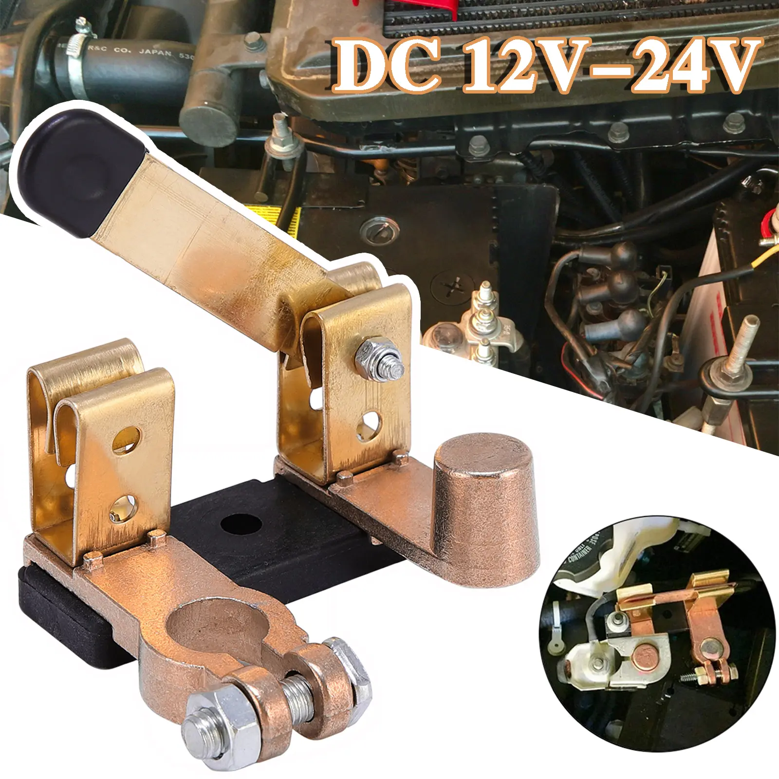 Battery Disconnect Switch to Prevent Battery Drain - Heavy Duty Top Post Kill Switch for Car, Truck, RV, Marine | 12V 24V Master Power Cut Off Isolator