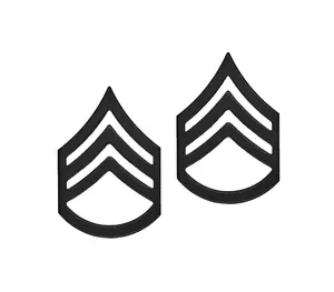 US Army E6 Staff Sergeant STA-BRITE® BLACK Metal Pin-on Rank