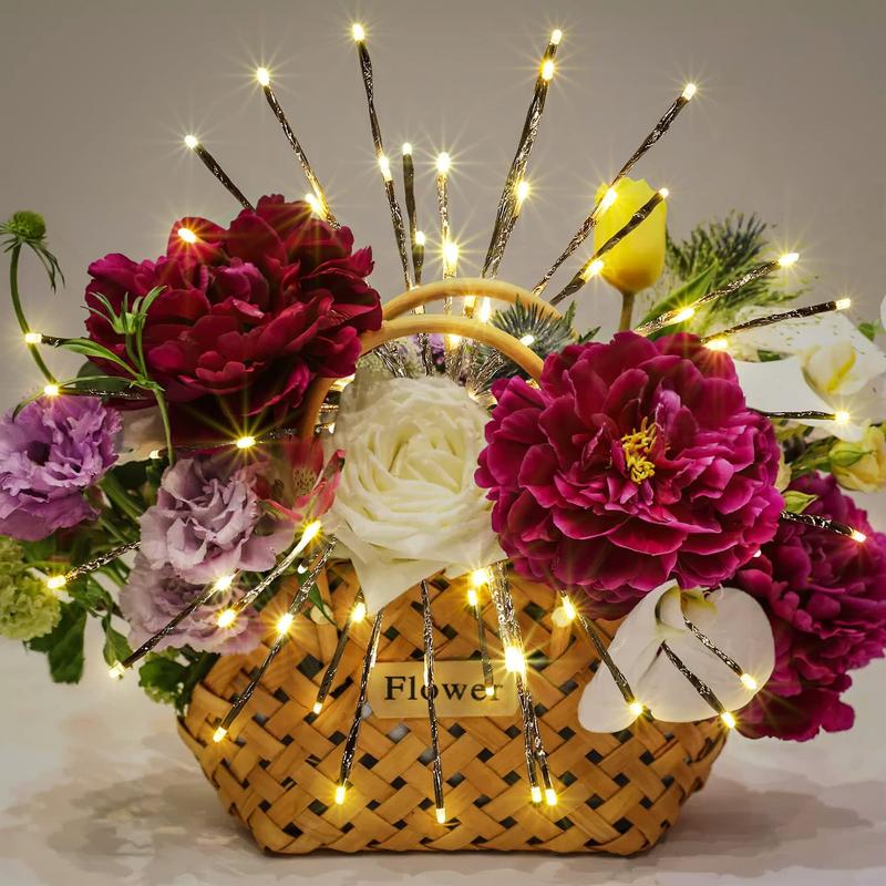 18" Starburst Light Lighted Ball 120 LED Firework Lights Twinkle Warm White Hanging Ball Dual-use for Patio Walkway Pathway Decoration Indoor/Outdoor