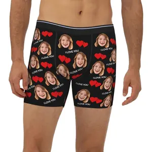 Artsadd Personalized Men's Boxer Briefs Custom Funny Underwear Customized Boxers with Multi Photo Gifts for Boyfriend Husband Him