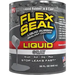 Sellador impermeabilizante Liquid Gray 32 oz Coating Sealant Waterproof Flexible Breathable UV Resistant for Roof Repair Basements RV Campers Trailers Marine EPDM Masonry