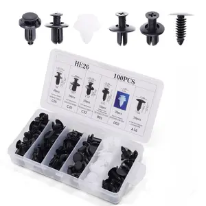 Auto Push Pin Rivets Set with Storage Box, 100PCS Plastic Car Body Trim Clips, Universal Car Bumper Clips, Rivets Fasteners Push Retainer Kit.