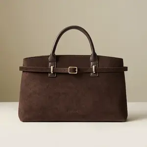 BOSTANTEN Work Tote Bags for Women Suede Leather Top Handle Satchel Crossbody Bag shoulder Purse with Adjustable Strap