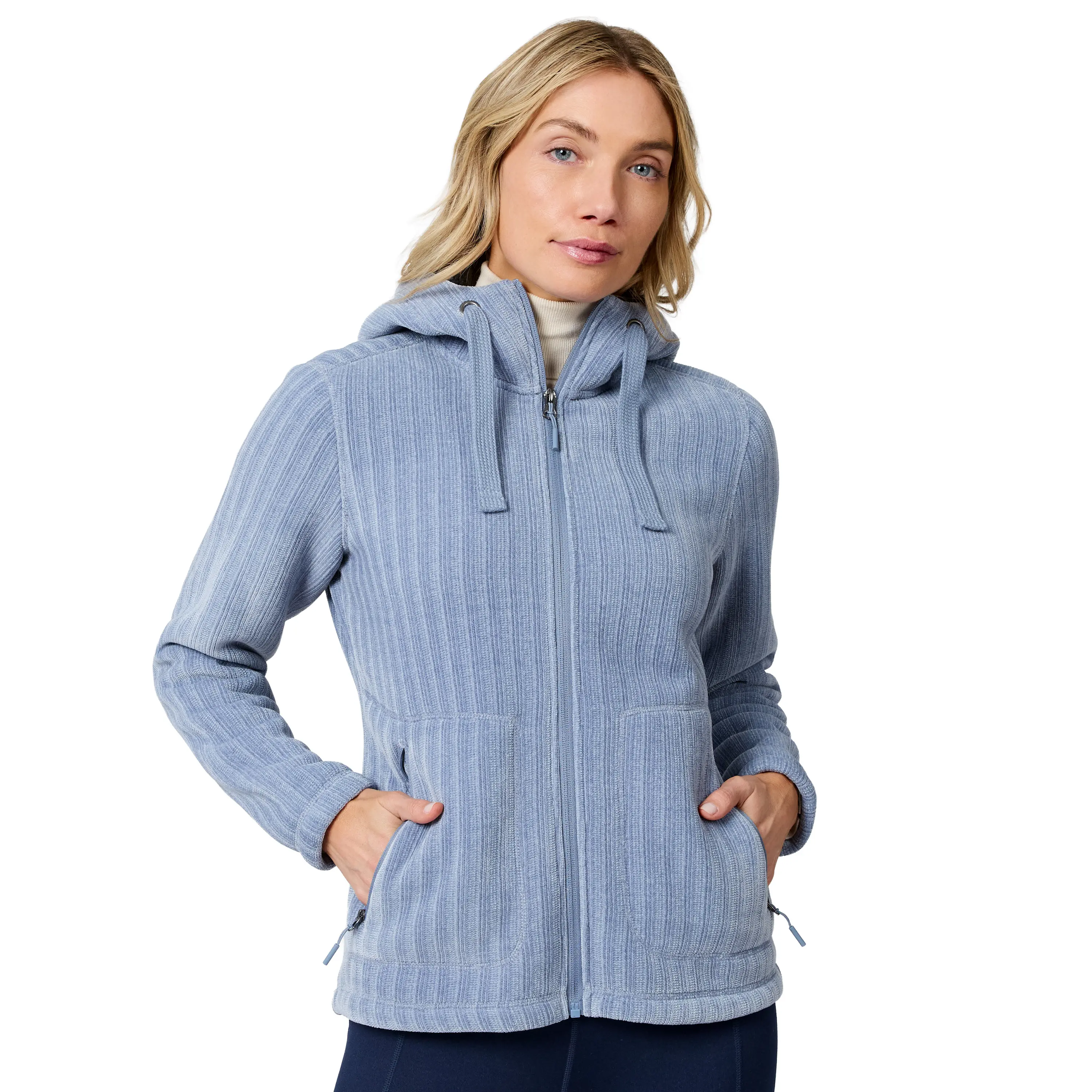 Free Country Women's Chunky Chenille Fleece Coat with Chunky Hood - Warm Layers, Eyelet-Accented, Machine-Washable Everyday Casual Jacket for Women