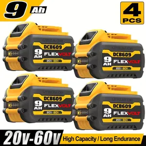 DCB609 Dewalt 20V/60V Max Battery 9.0Ah Lithium-ion Replacement for Dewalt Cordless Tools with 3-LED Fuel Gauge & No Memory Effect
