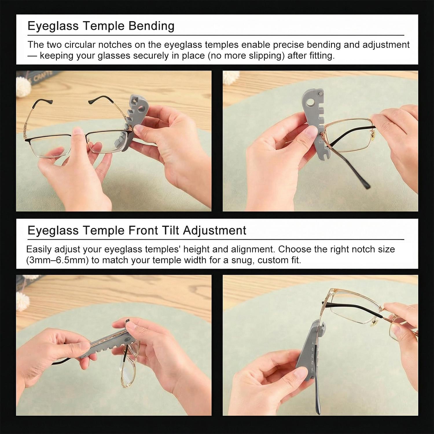 Eyeglass Frame Adjustment Tool,Glasses Frame Bender for Temple Arms & Nose Pads Curvature,Optician-Recommended Multi-Tool for DIY Glasses Repair & Adjustment