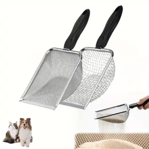 2 Packs Reptile Sand Stainless Steel Fine Mesh Reptile Substrate Metal Sand Shovel Terrarium Substrate Long-Lasting Litter Cleaner Corner Scoop