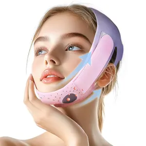 Face Slimming Belt, Chin Strap for Sleeping, Soft Lycra V-Line Lifting Mask, Reusable Face Lift Bandage, Double Chin Reducer Belt, Face Lifting Device
