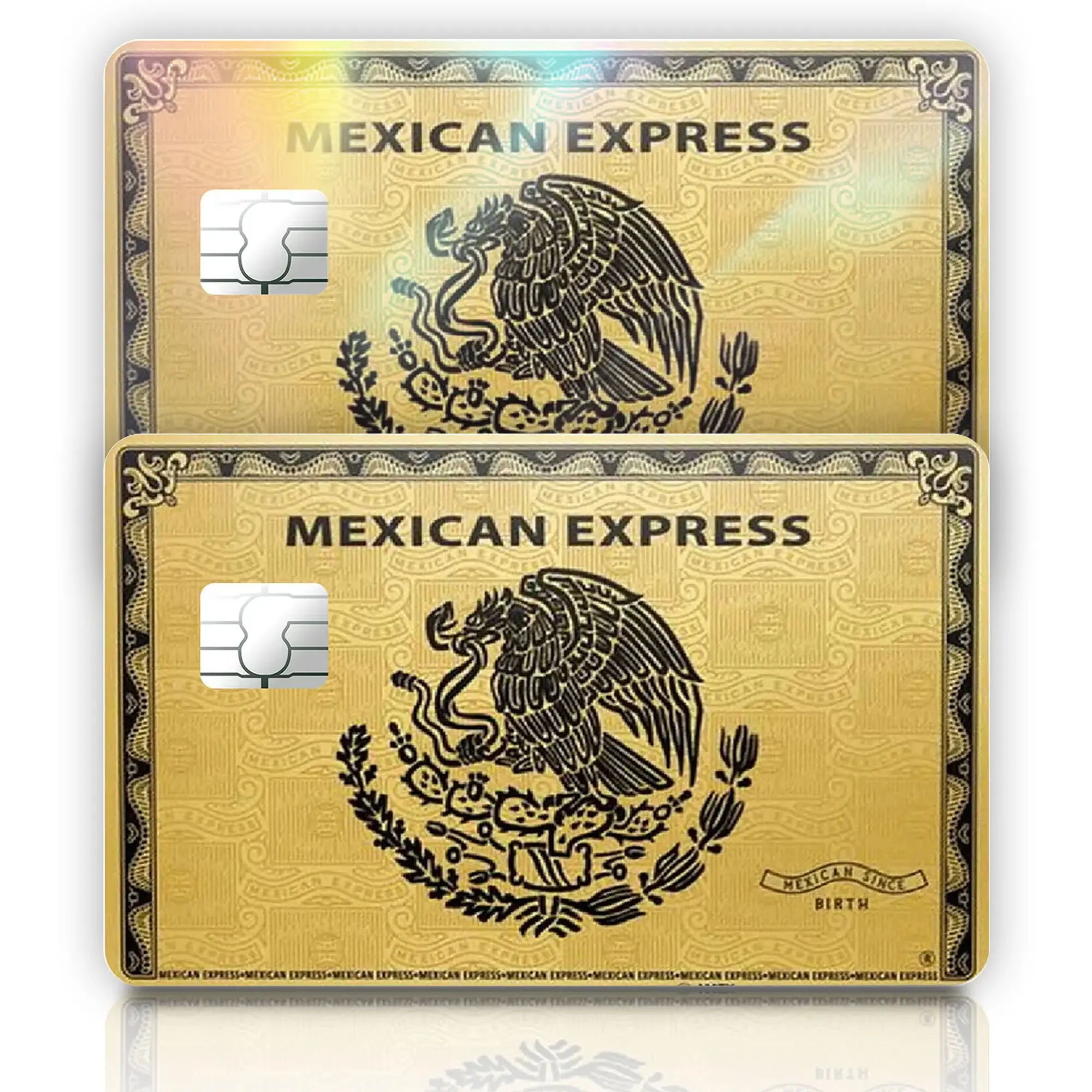 Mexican Flag Eagle Credit Card Skin, Gold Bank Card Sticker, Funny Mexican Express Debit Card Decal, Waterproof Anti Scratch Card Cover, Wallet Card Wrap Accessory