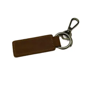 Monogrammed Keychain Cowhide Leather - Elegant & Functional Keychain for Everyday Use - Natural Durable Finish - Personal Touch - Versatile Accessory
