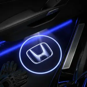 2 Pcs Honda Carbon Fiber Welcome Light Set, Car Door Projection Lamp, Laser Light, Decorative Floor Lamp (batteries Not Included)