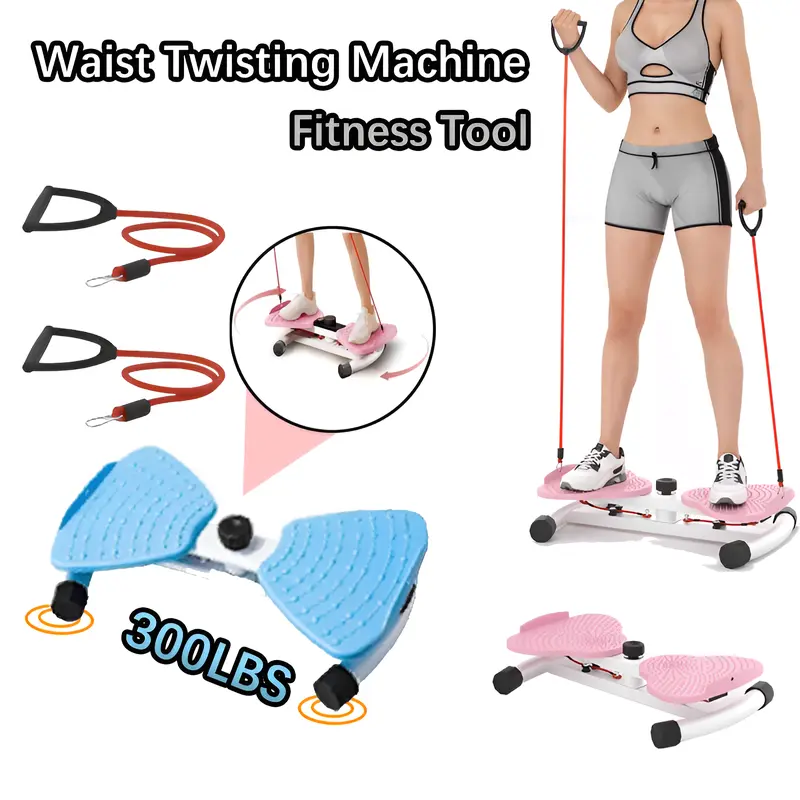 Waist Twister Ab Machine 300 lbs Weight Capacity Anti Slip Twist Board Resistance Bands Noiseless Waist Sculptor Perfect for Home Gym Exercise