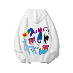 Gay Pride Cat Hoodie: Cute Rainbow Kitty & 'Meow Means Love' Unisex Sweatshirt, Funny Cat Lovers LGBT Tee, Soft Cotton Casual Pullover for Pride Month Gifts, Men Women Streetwear