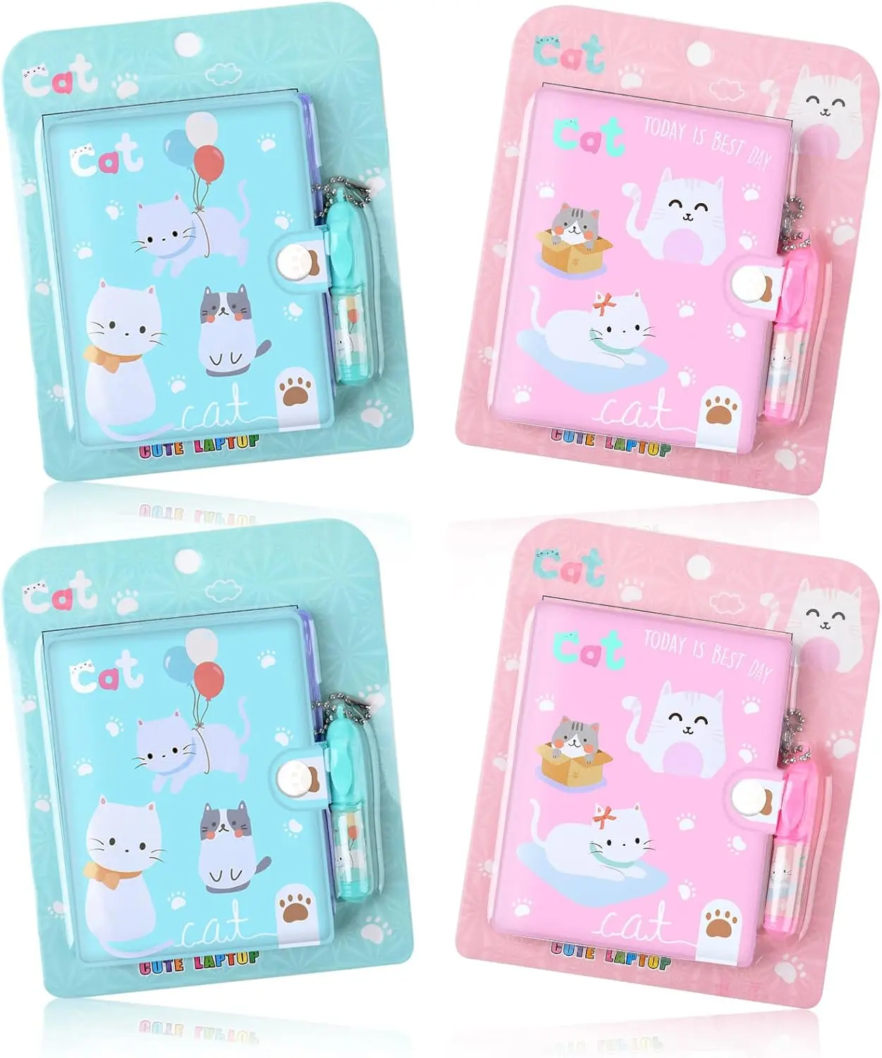 4 count Small Notebook with Pen, Cute Notebooks for Girls, Mini Notebook with Pen Girls Mini Notebooks for  Suitable for 's -To-School Gifts,Travel Notebooks,Birthday Gifts