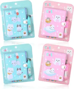 4 count Small Notebook with Pen, Cute Notebooks for Girls, Mini Notebook with Pen Girls Mini Notebooks for  Suitable for 's -To-School Gifts,Travel Notebooks,Birthday Gifts