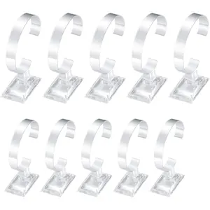 10  Watch Display Stand Holder, 4 inch/3.5 inch Clear Plastic Watch Display Stand Rack, Round Transparent Bracelet Stand Holder