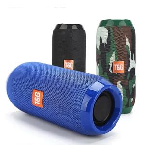 Tg-117-Black Portable Bluetooth Speaker with Subwoofer Deep Powerful Bass IPX5 Waterproof Outdoor Wireless Speakers FM Radio AUX Input Perfect Gift for Men Audio Smartphone