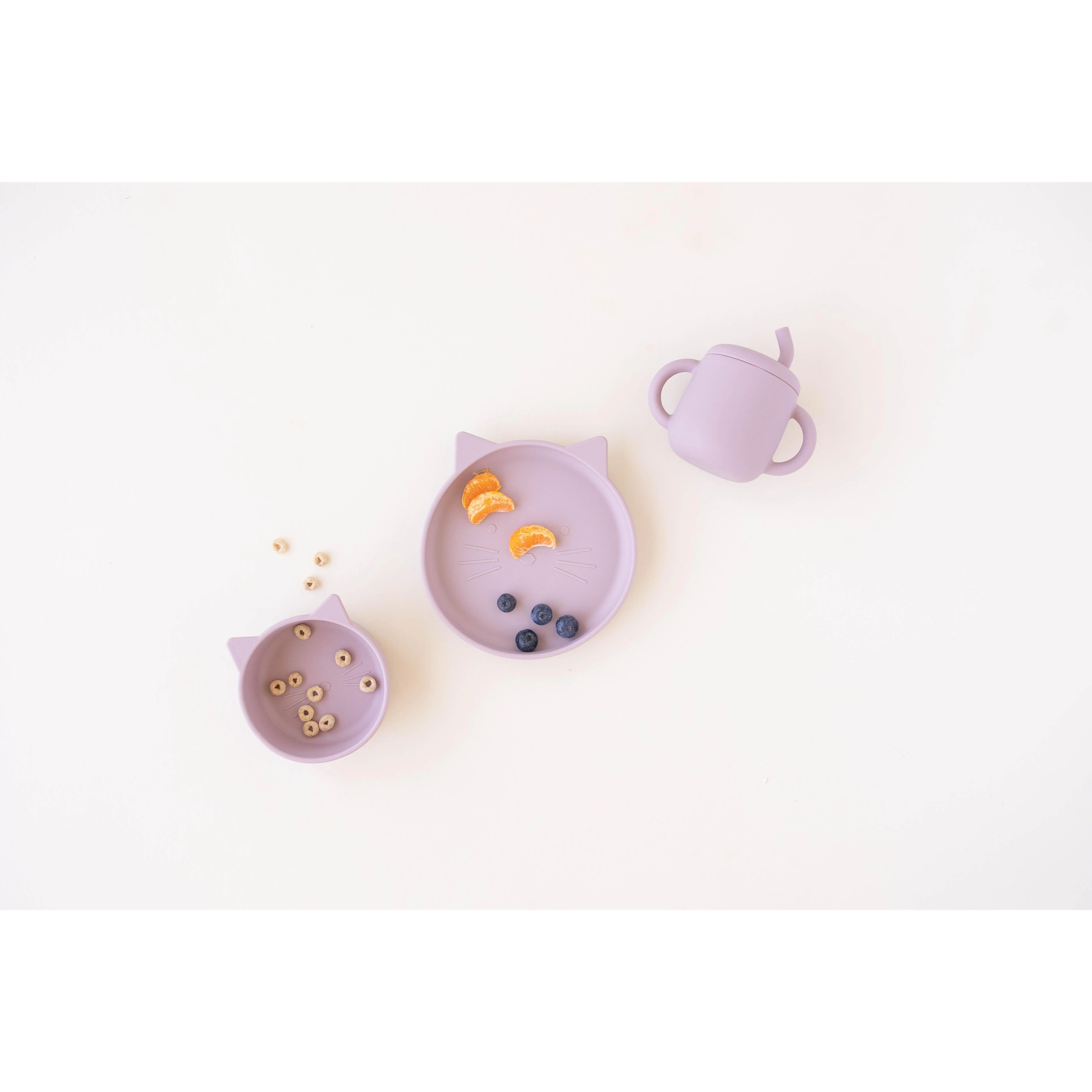 Lilac Trio Set (Bowl, Plate, Sippy Cup) for chilldren