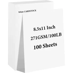 100 Sheets White Cardstock 8.5” x 11”, 100lb/271gsm Card Stock, Thick Certificate Paper, Heavy Printing Paper for Resume, Printer, Scrapbooks, Art, Crafts, Business Cards,Invitations