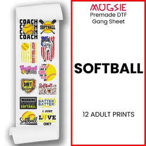 Softball DTF Transfer Gang Sheets - 22x60 Direct-to-Film