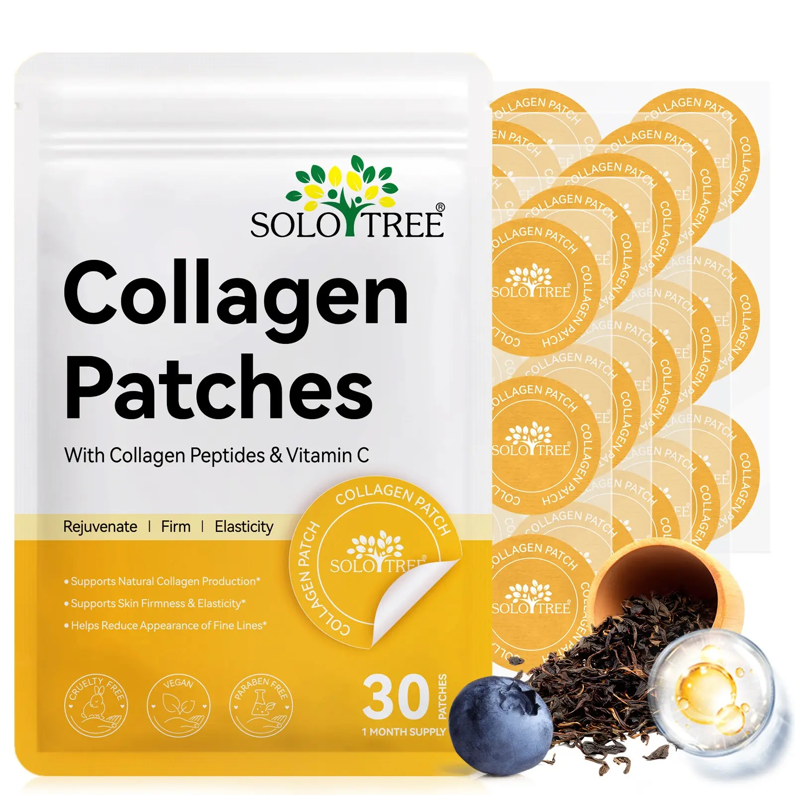 Collagen Patch 30pcs, Skin Care Supplement, Easy-To-Use Collagen Patches, Ideal for Daily Use, Enhance Your Skincare Routine, Collagen Neck Patch