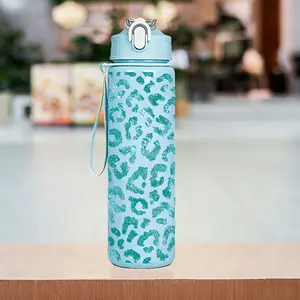 1PC 26oz/750ml sports water bottle adopts a leopard print design. It is leak-proof, equipped with a portable carry strap and built to last. It makes an ideal gift for sports enthusiasts, outdoor lovers, fitness enthusiasts, travelers and daily users.