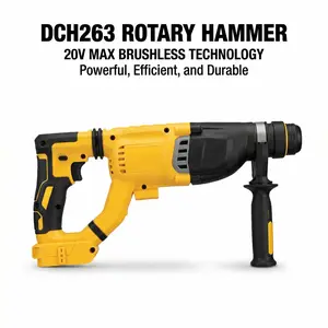 Dewalt DCH263 Rotary Hammer Drill Kit With Battery And Charger For Concrete Drilling And Construction Work Electric Tool With Brushless Motor 3.0J Impact