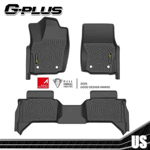 G-PLUS Floor Mats Compatible with Toyota Tacoma 2024-2025 Double Cab(Not fit Hybrid),Fit Automatic Transmission, 1st & 2nd Row All Weather Protection TPE Floor Liners 3 Piece Black