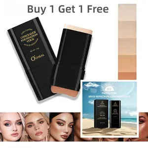 【Buy 1 Get 1 Free】Buy 1 regular stick,Get 1 sunscreen stick Free. Dual - Ended Eraser Foundation Stick -Multi - Use Concealer & Highlighter for Acne Marks , Nose Contour Flawless Makeup Finish - Versatile Cosmetic Tool , daily gift,#Summervibes
