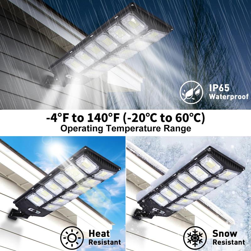 504LED Ultra-Bright Solar 6500K Solar Street Light - Wide Angle Motion Sensor, Remote Control,Solar Street Light Outdoor,Dusk to Dawn, and Adjustable - Perfect for Commercial Area, Parking Lot, Yard, and Outdoor Lighting.