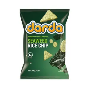 Darda Seaweed Rice Chips- Air-Popped Crispy Rice Chip Snacks with Korean Savory Seaweed Flavor, Low-Calorie Ksnack, Non-Fried, Zero Cholesterol, Light & Crunchy Snack Packs (4.23oz)