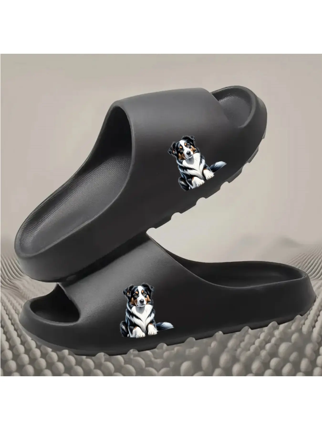 Australian Shepherd Dog Print Coconut Slippers for Women Men Kids Non-slip Comfortable Home Indoor Outdoor Beach Summer Lightweight Breathable Soft Sole House Shoes