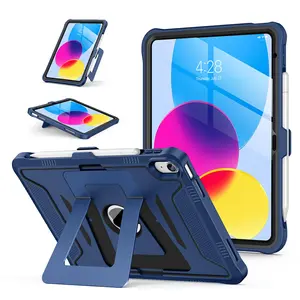 TechGuard Case for iPad A16 11th/10th Gen 11-Inch 2025/10.9-Inch 2022 with Screen Protector & Kickstands Rugged Full Body Shockproof Cover Black Navy - Computer, Protection