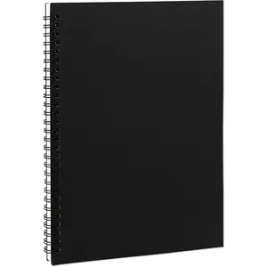 10 inch x 7.5 inch, 100GSM, Blank Spiral Notebook, 1-Pack, Soft Cover, Sketch book, 120 Pages / 60 Sheets, (Black)