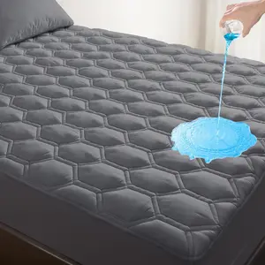 Mattress Pad  Size, Breathable Mattress Protector with 6-18" Deep Pocket, Gray