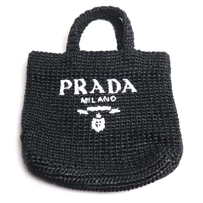 Pre-owned PRADA Straw Tote Bags Crochet Raffia Tote Bag