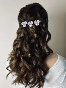 Women's Alloy Flower Hairpin, Flower Hair Clip, Elegant Bridal Accessory for Photography, Travel, Parties, Daily Use, Fashionable Women's Jewelry