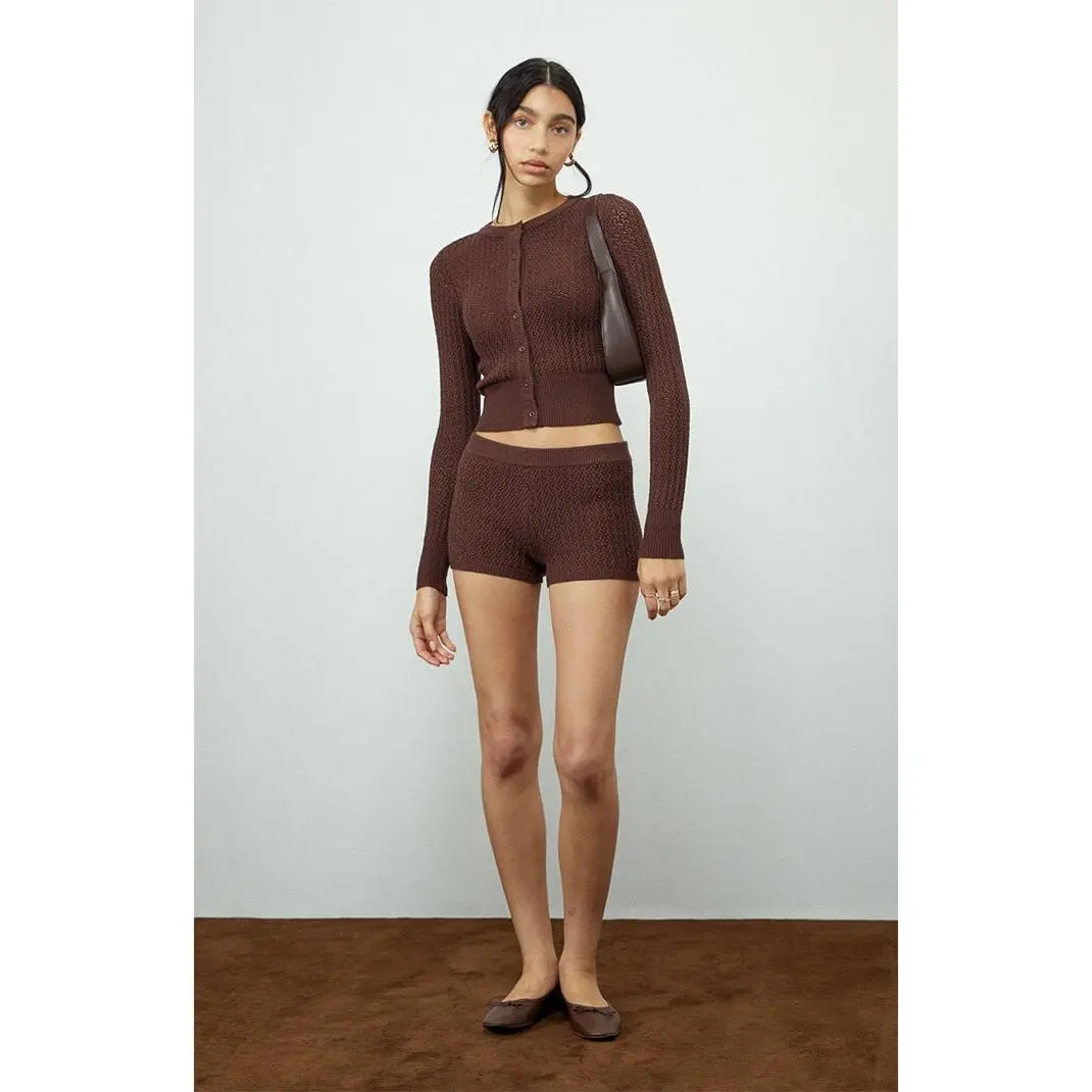 Beverly and Beck Women's Claudette Knit Micro Shorts