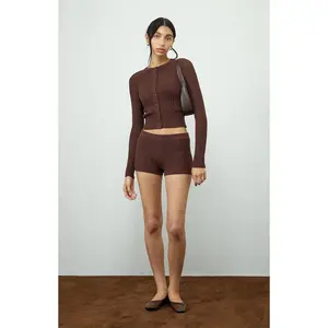 Beverly and Beck Women's Claudette Knit Micro Shorts